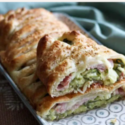 Tresse feuilletée jambon courgettes